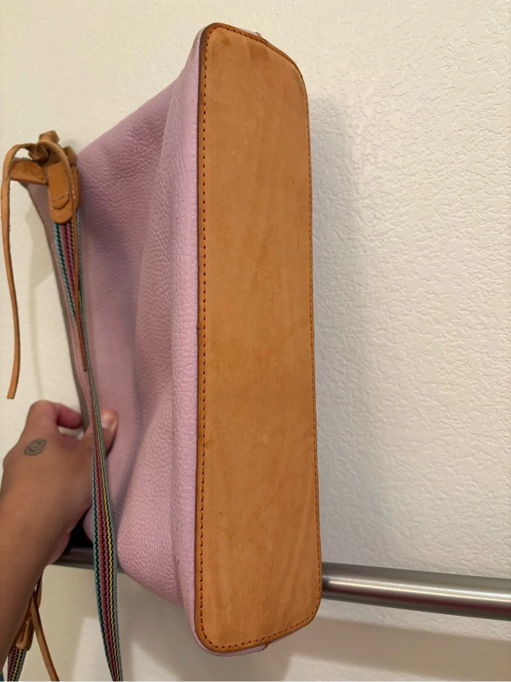 Consuela | Leather Crossbody with Striped Strap